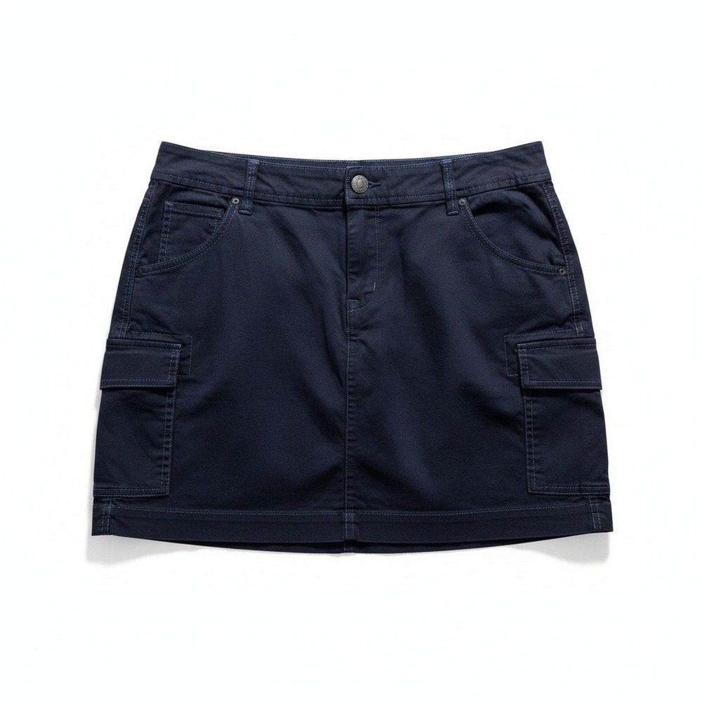 Ann Taylor LOFT 12 Navy Blue Cargo Mini Skirt Womens Casual Utility